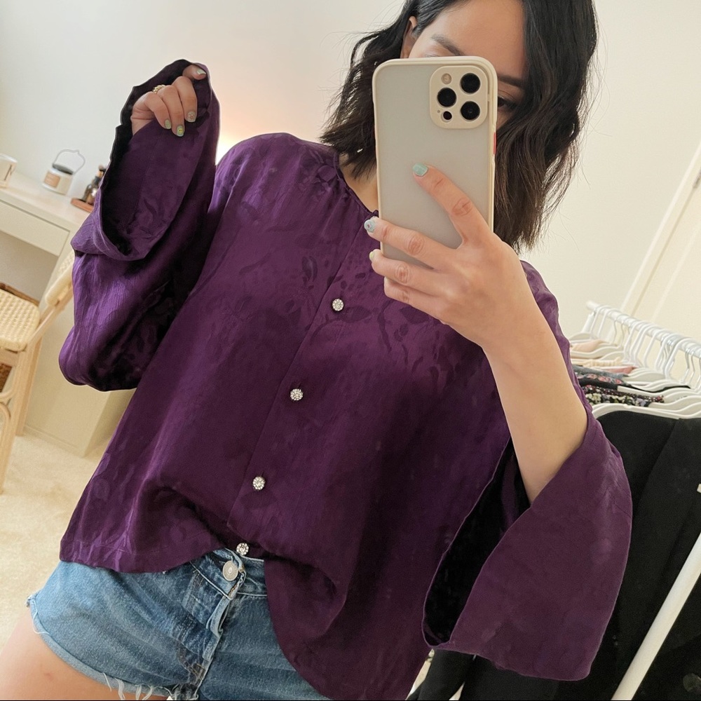 NWT Long Sleeve Silk Top
